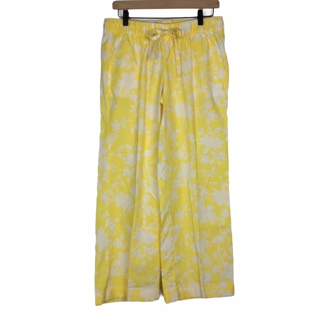 BANANA REPUBLIC Pajama Pants Sleep Loungewear Floral Yellow White Size Small NWT